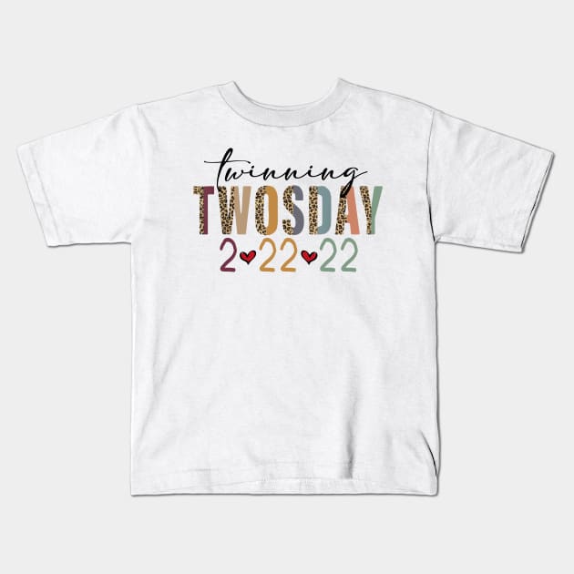 Leopard Twinning Twosday 2022 February 2nd 2022 - 2-22-22 Kids T-Shirt by HBart